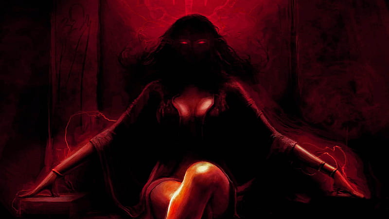 Red Eyes Black Devil Girl Devil, HD wallpaper | Peakpx