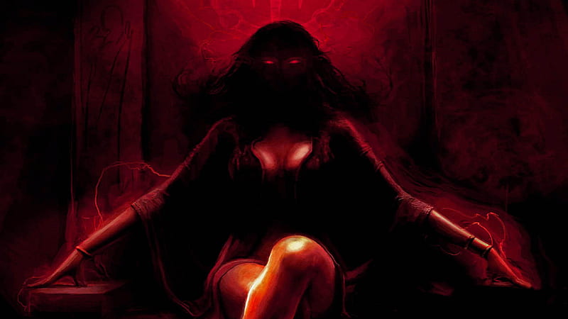 Red Eyes Black Devil Girl Devil, HD wallpaper