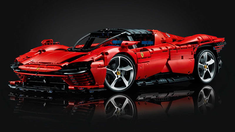 New Lego Technic Ferrari Daytona SP3 Gets Working Gearbox, Pistons, HD wallpaper