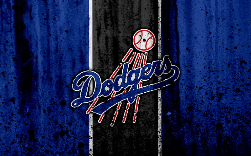 Los Angeles Dodgers, grunge, baseball club, MLB, America, USA, Major League Baseball, stone texture, baseball, HD wallpaper