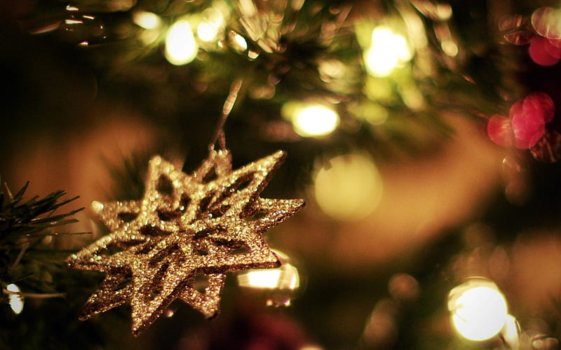 snowflake bright light decoration-holiday theme, HD wallpaper