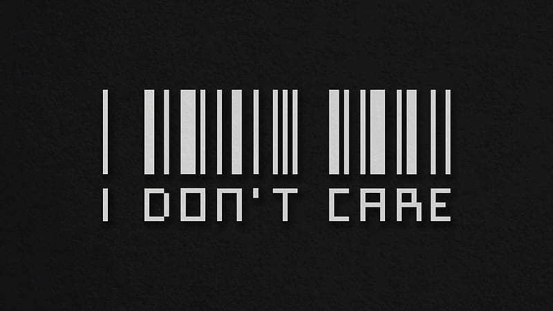 I Dont Care Barcode , typography, HD wallpaper