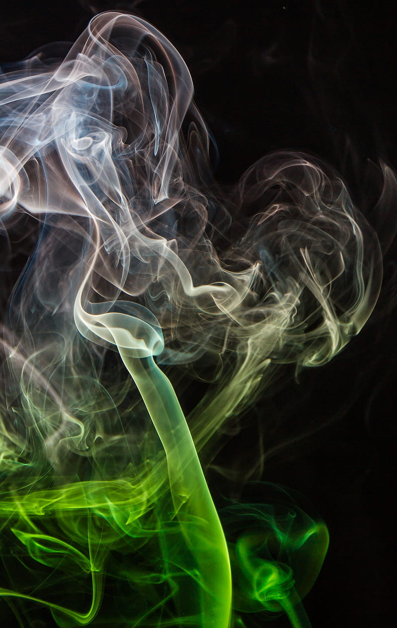 smoke, clot, veil, green, white, HD phone wallpaper