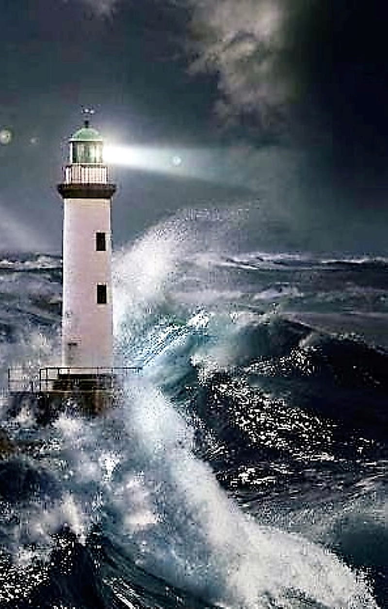 Lighthause in storm, lighthouse, HD phone wallpaper | Peakpx
