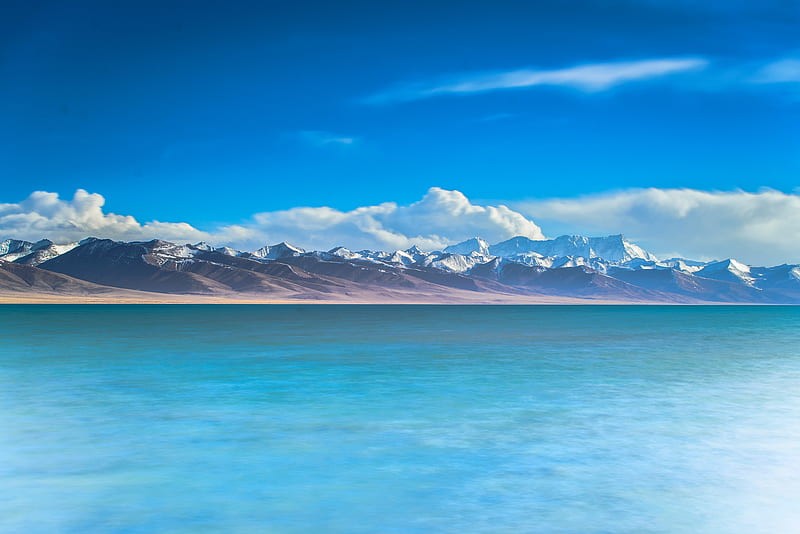 Ocean View Mountains, ocean, mountains, sky, nature, HD wallpaper | Peakpx