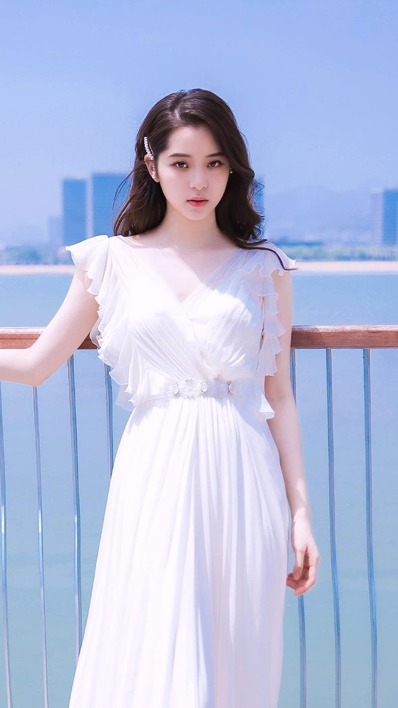 Nana ou-yang, Asian, women, white dress, HD phone wallpaper