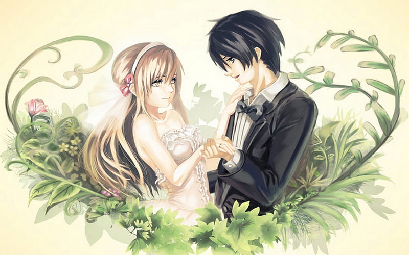 SAO Wedding, anime, cupid, new, beauty, wedding, wall, sword art, HD ...