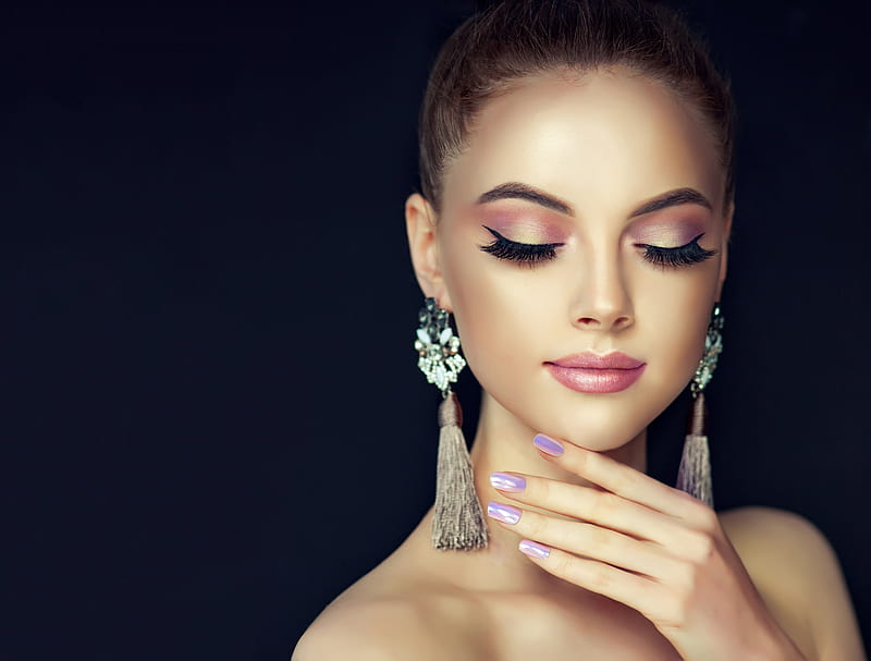 Girl, Model, Earrings, Makeup, HD wallpaper | Peakpx