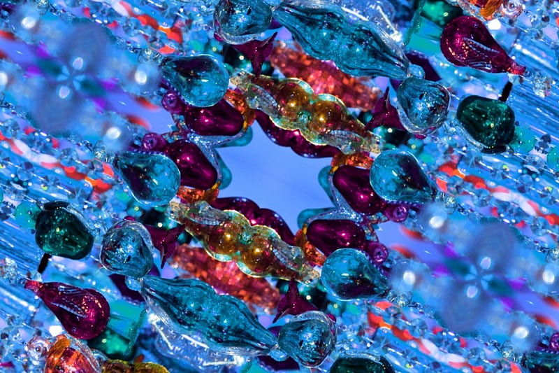 Crystals, pretty, Kristals, abstract, blue, HD wallpaper