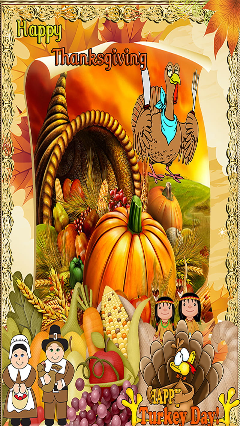thanksgiving, holidays, pilgrims, pumpkin, turkey, turkey day, HD phone wallpaper