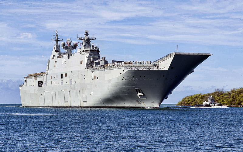 HMAS Canberra, L02, Royal Australian Navy, landing helicopter dock, RAN, Canberra-class, landing ship, HD wallpaper