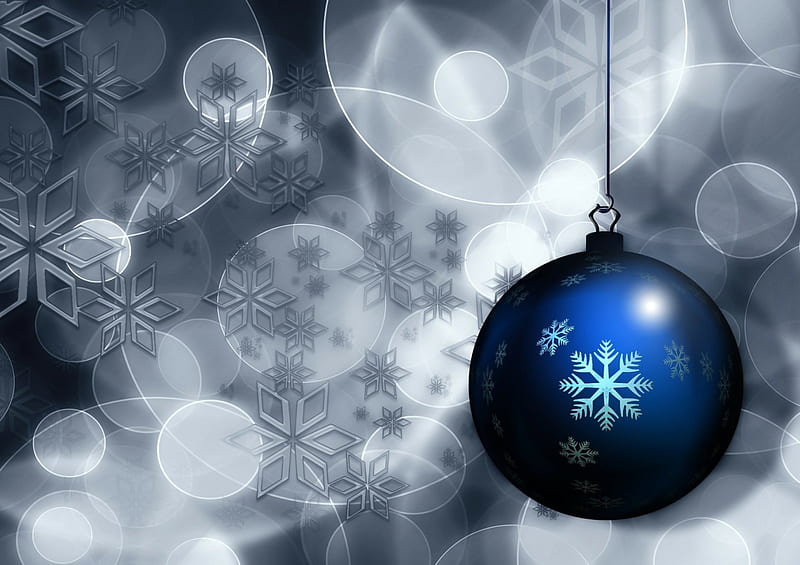 Blue Christmas Ball!, ball, christmas, decoration, blue, HD wallpaper