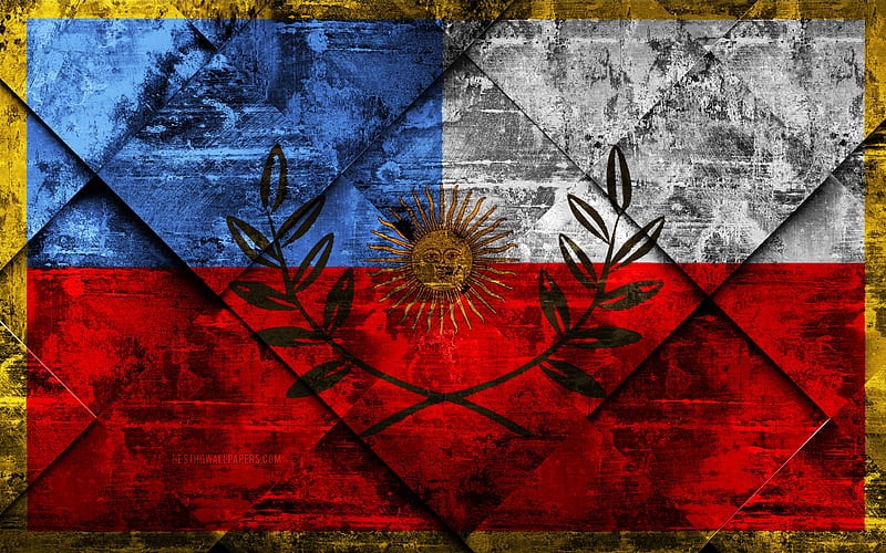 Flag of Catamarca grunge art, rhombus grunge texture, Argentine Province, Catamarca flag, Argentina, national symbols, Catamarca, provinces of Argentina, creative art, HD wallpaper