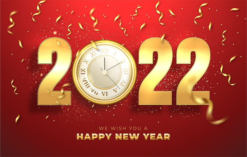 Holiday, New Year 2022, Clock, HD wallpaper