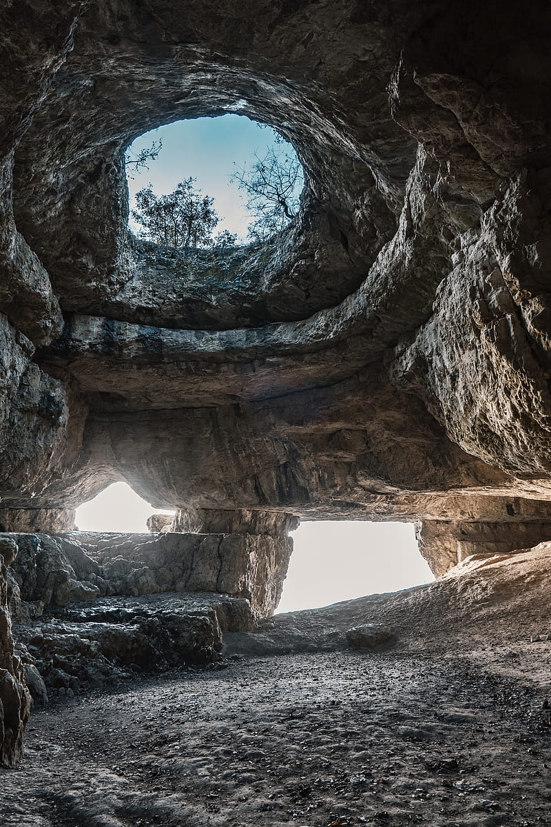 cave, rock, stones, nature, HD phone wallpaper