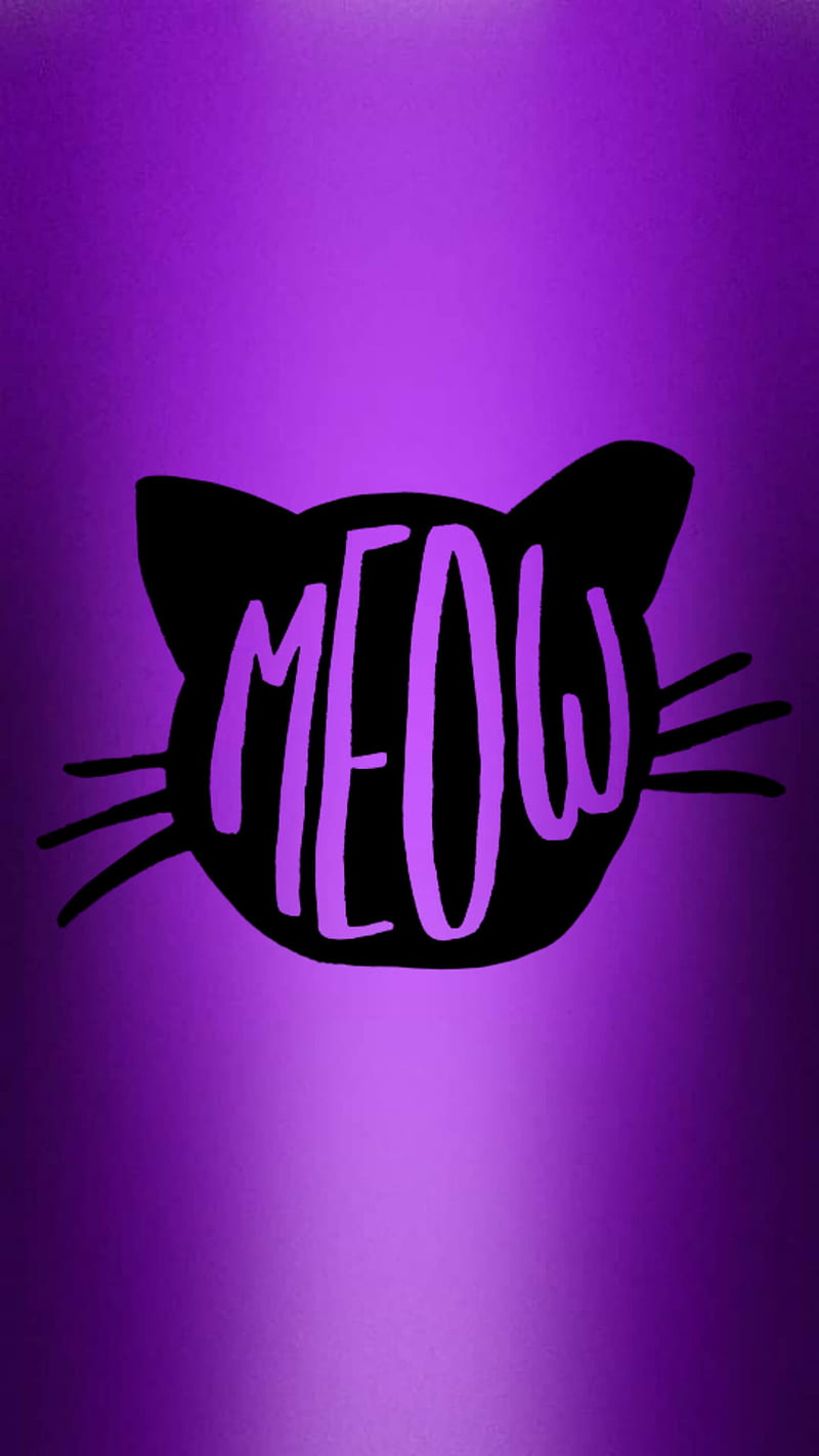 Purple Meow, cat, HD phone wallpaper