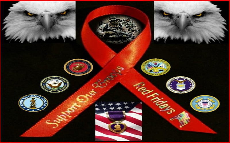 Support Our Troops, red friday, military, support, troops, HD wallpaper