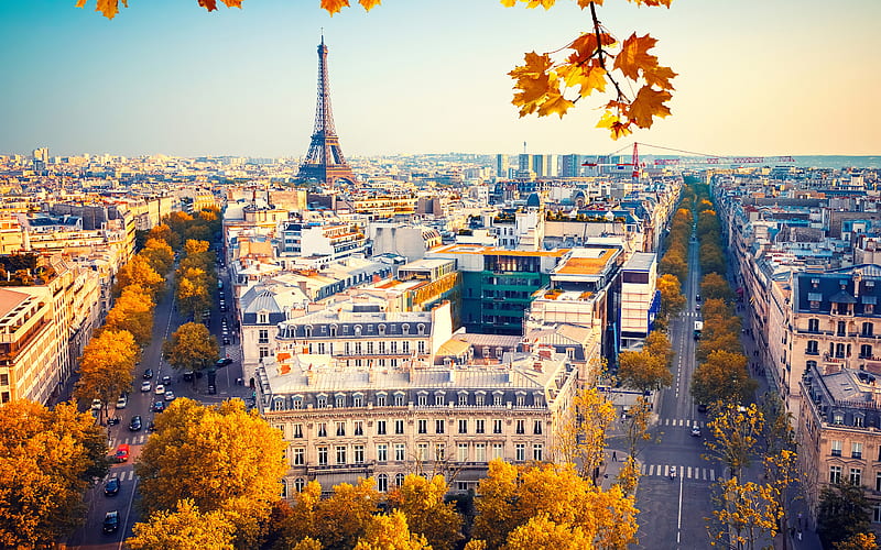 Paris autumn, Eiffel Tower, french landmarks, Europe, France, HD wallpaper