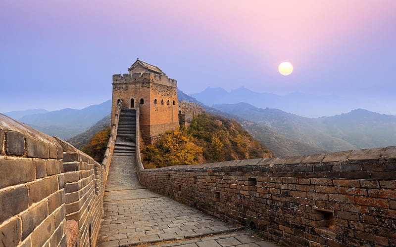 Chinese Wall, mountains, Chengdu, 7 wonders of world, Jinshanling Great Wall,  HD wallpaper | Peakpx