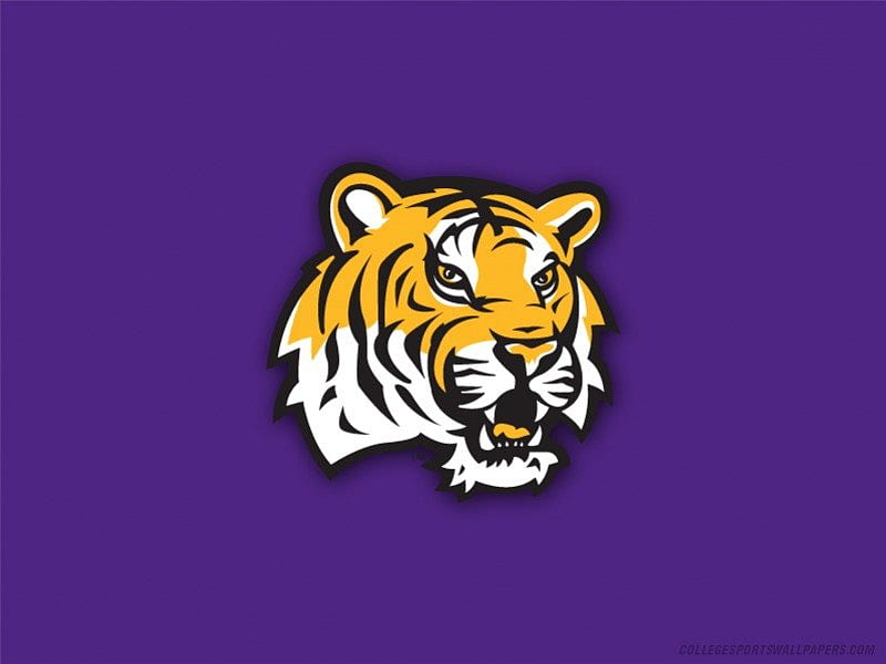 LSU Simple , lsu, purple, yellow, tigers, football, team, HD wallpaper