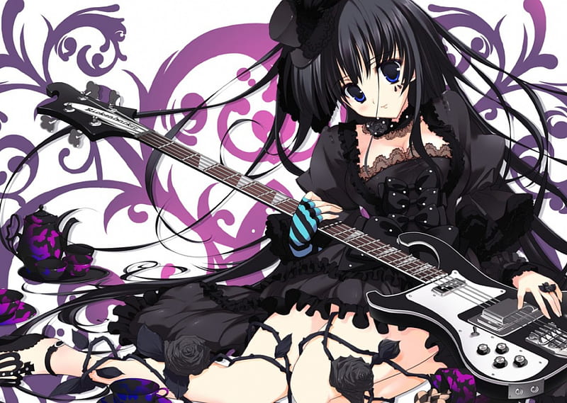 Mio Akiyama, k-on, mio, anime girl, guitar, HD wallpaper | Peakpx