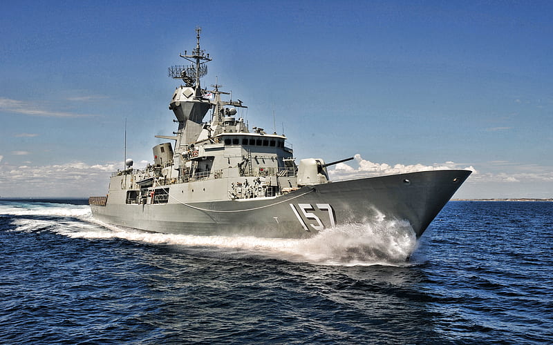 HMAS Perth, FFH 157, Royal Australian Navy, Australian frigate, warships, Australia, RAN, Anzac-class frigate, HD wallpaper