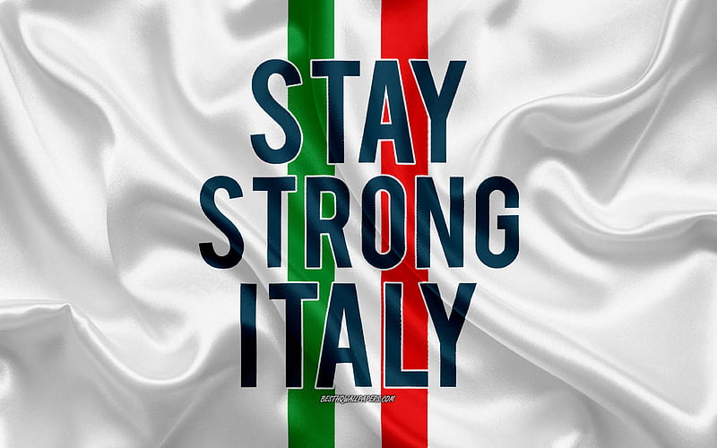 Stay Strong Italy, support Italy, coronavirus, Italy flag, silk texture, silk flag, HD wallpaper