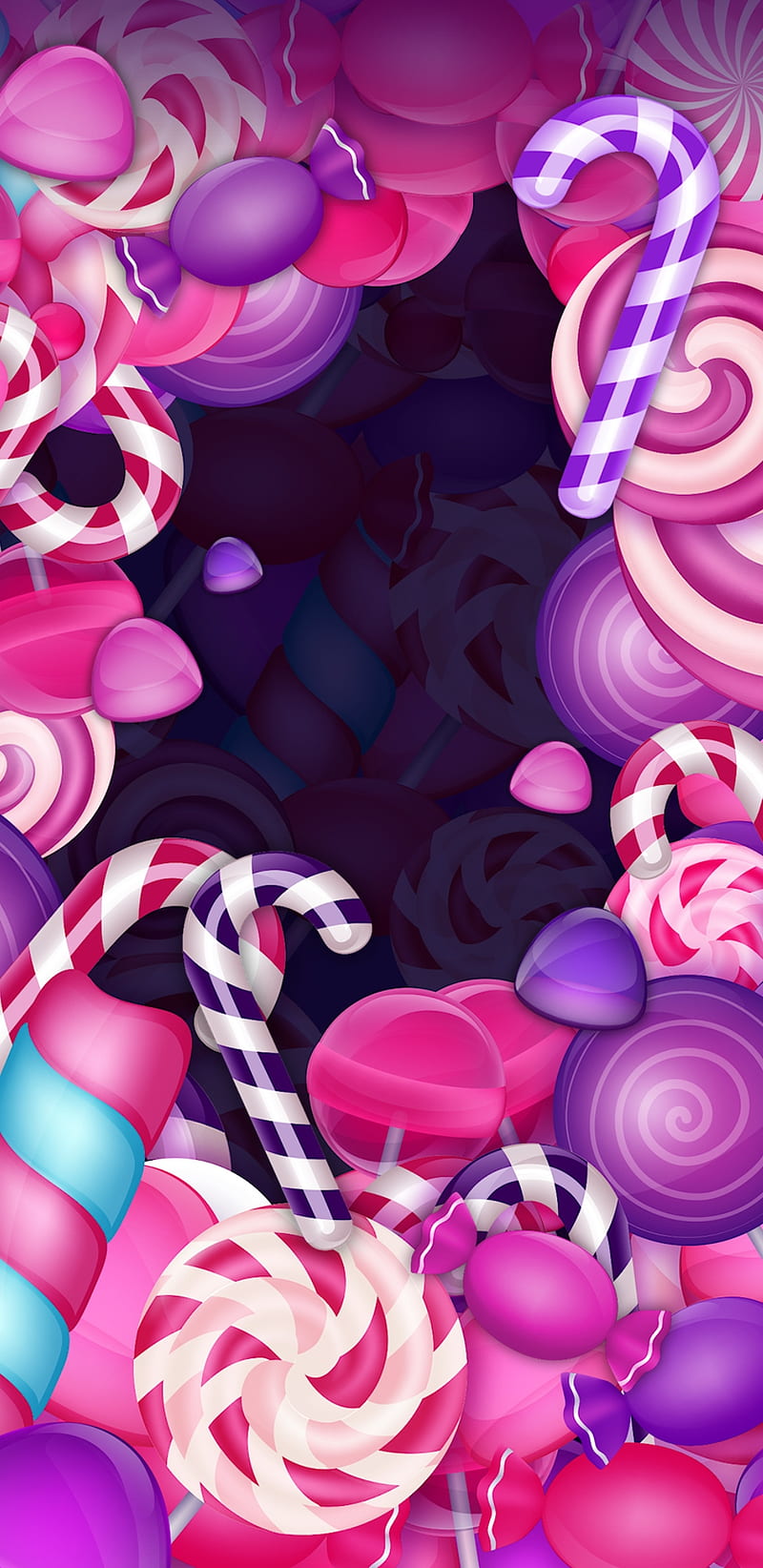 Candy Candy Candy, lollies, lollipop, pink, purple, sweets, HD phone wallpaper