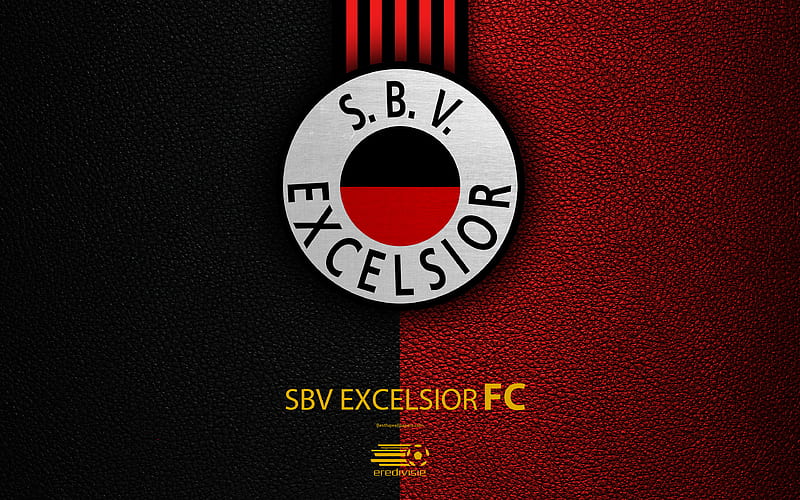 SBV Excelsior FC Dutch football club, leather texture, Excelsior logo, emblem, Eredivisie, Rotterdam, Netherlands, football, supreme football league, HD wallpaper