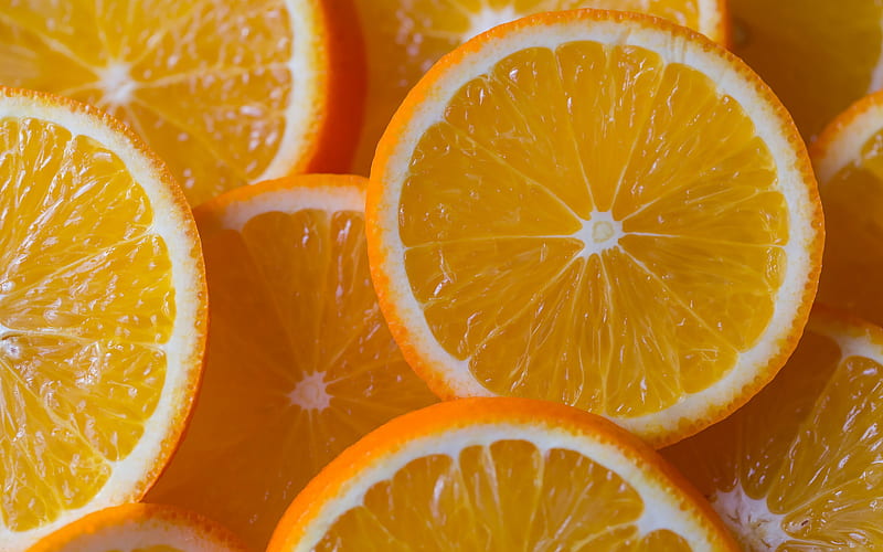 background with sliced oranges, Orange Slice, citrus, orange sliced texture, citruses background, oranges, HD wallpaper