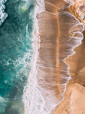 Rock, sea, foam, aerial view, HD phone wallpaper | Peakpx