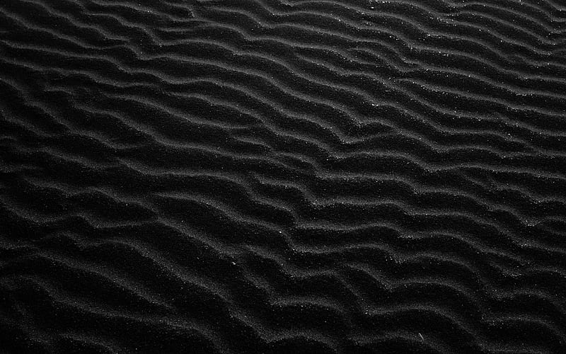 black sand texture, wavy sand texture, sand backgrounds, sand textures, sand pattern, sand, black backgrounds, HD wallpaper