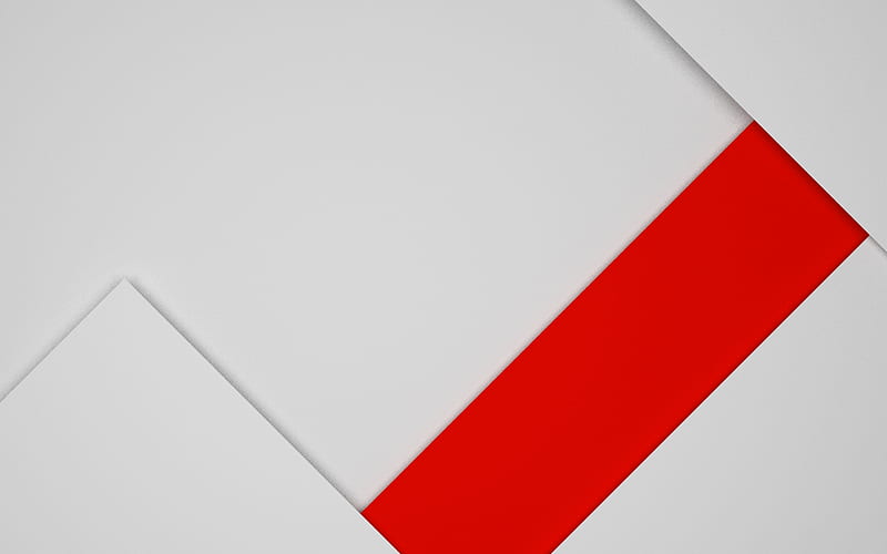 material design, android, geometric abstraction, line, red rectangle, HD wallpaper