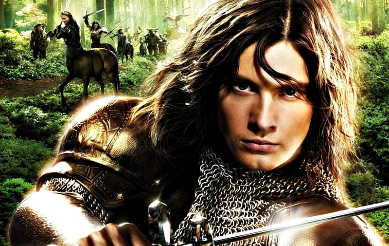 Ben Barnes as Prince Caspian, movie, man, prince caspian, armor, fantasy, green, The Chronicles of Narnia, ben barnes, sword, actor, HD wallpaper