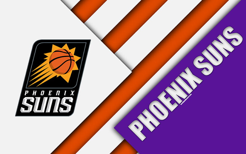 Phoenix Suns logo, material design, American basketball club, white violet abstraction, NBA, Phoenix, Arizona, USA, basketball, HD wallpaper