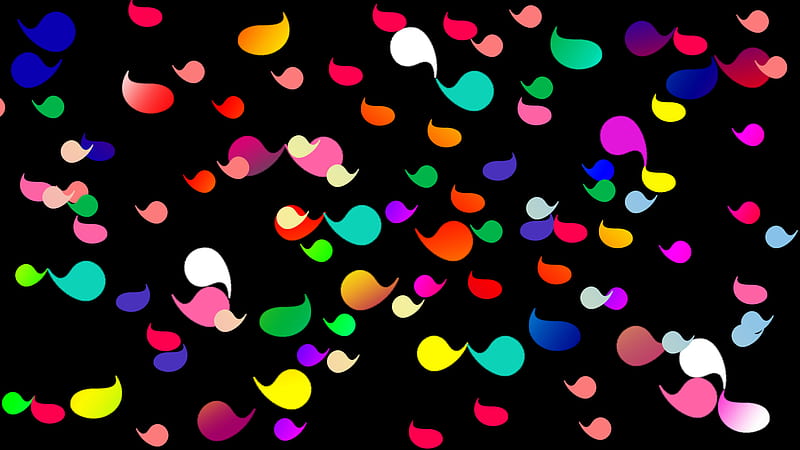 colorful white green pink blue shapes abstract, HD wallpaper