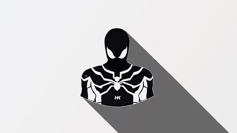 Spiderman Black Suit Minimal , spiderman, superheroes, artist, artwork, digital-art, minimalism, minimalist, HD wallpaper