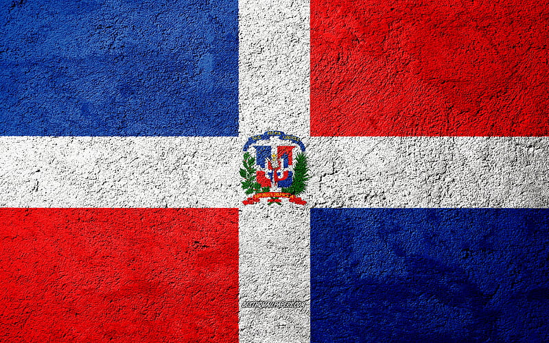 Flag of Dominican Republic, concrete texture, stone background, Dominican Republic flag, North America, Dominican Republic, flags on stone, HD wallpaper