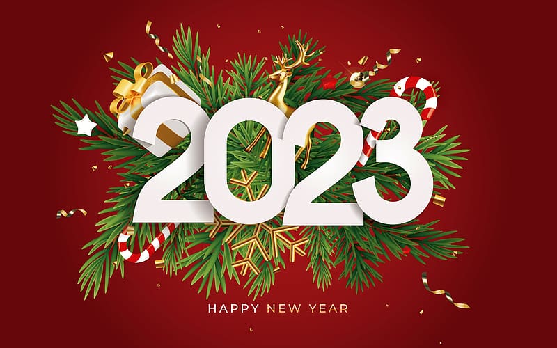 Happy New Year 2023 Christmas Gifts Poster, HD wallpaper