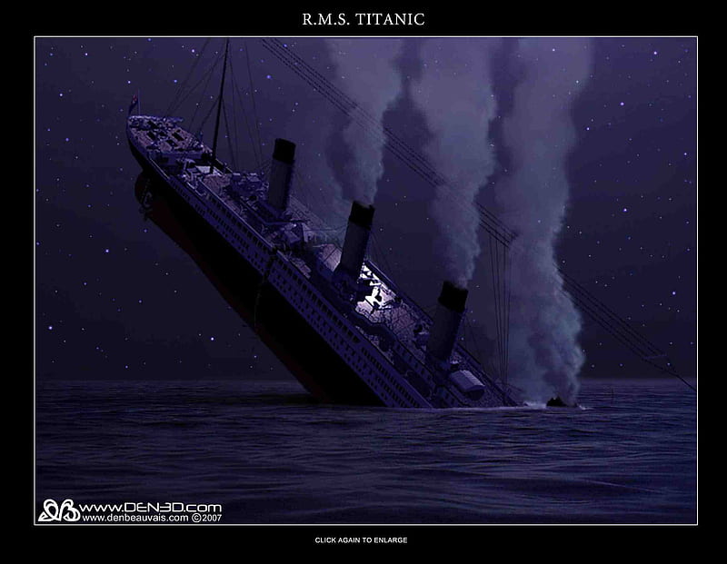 Titanic Stern Cracking, titanic, the titanic, stern, titanic sinking, sinking, stern cracking, HD wallpaper