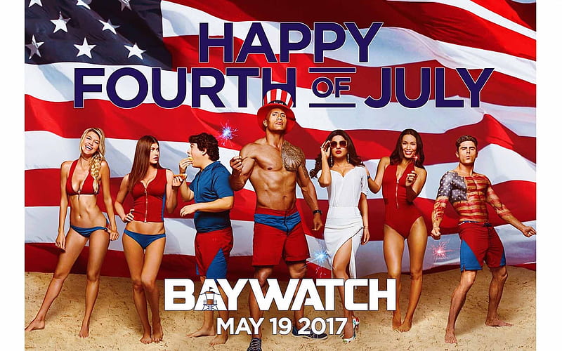 Baywatch, priyanka, rock, movie, HD wallpaper