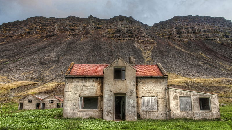 abandoned old farmhouse r, mountain, farm, house, grass, r, abandoned, HD wallpaper