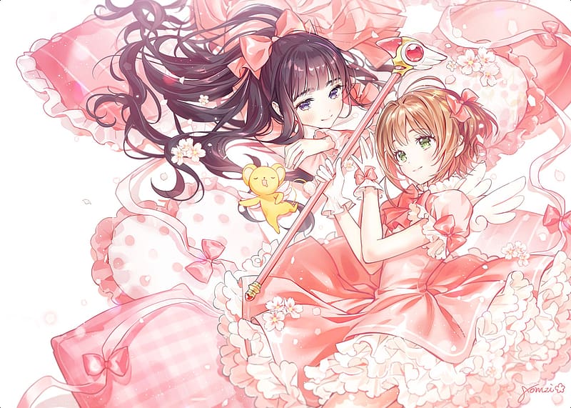Anime, Cardcaptor Sakura, Sakura Kinomoto, Tomoyo Daidouji, Keroberos (Card Captor Sakura), HD wallpaper
