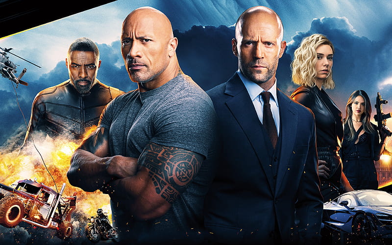 Fast Furious, Hobbs and Shaw, 2019 poster, all actors, promotional materials, Dwayne Johnson, Jason Statham, HD wallpaper