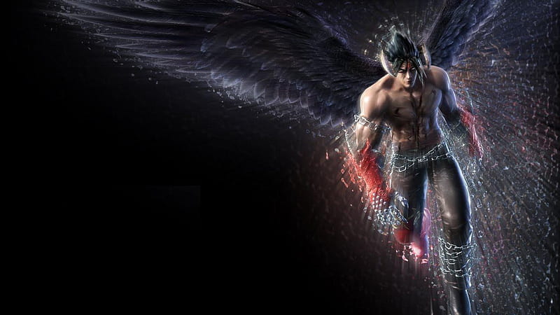 Jin Devil, wings, tekken, cgi, game, devil, HD wallpaper