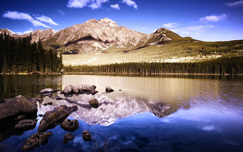 Reflective Mountains-2012 landscape Selected, HD wallpaper