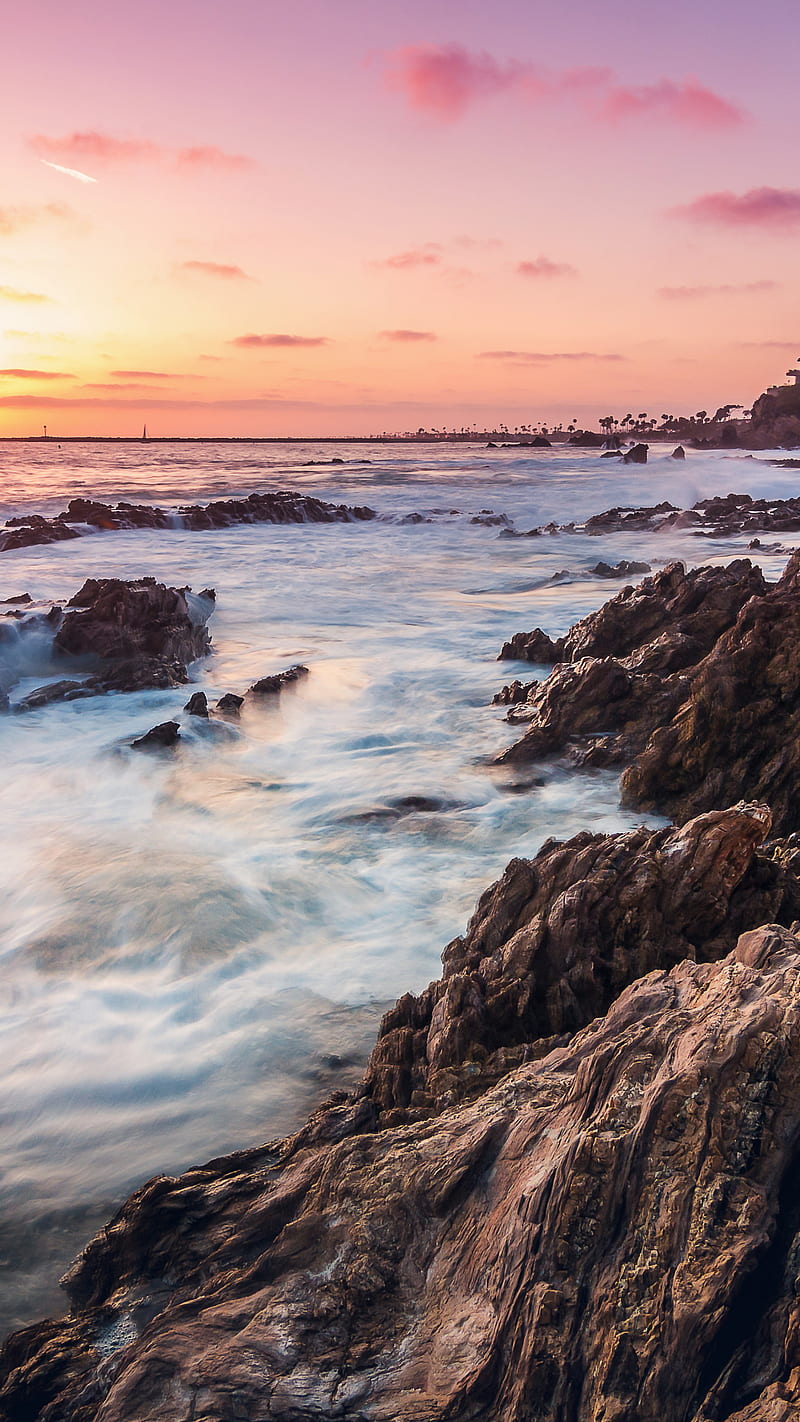Wallpaper beach, sunset, CA, USA, Malibu images for desktop, section  пейзажи - download