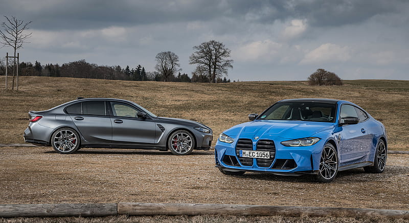 2022 BMW M3 Competition xDrive and M4 Competition xDrive , car, HD wallpaper