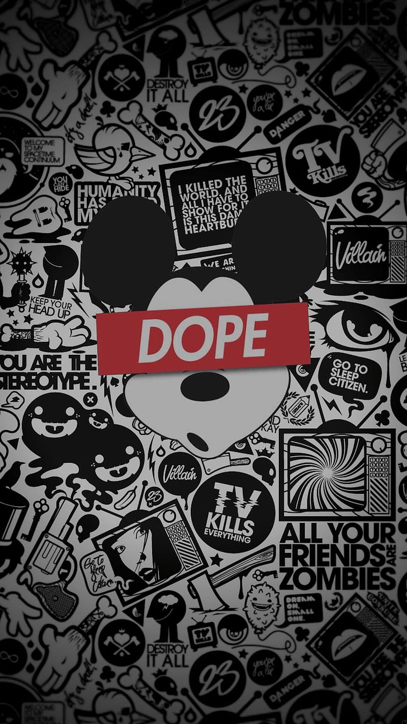 Dope mickey, abstract, cool, HD phone wallpaper