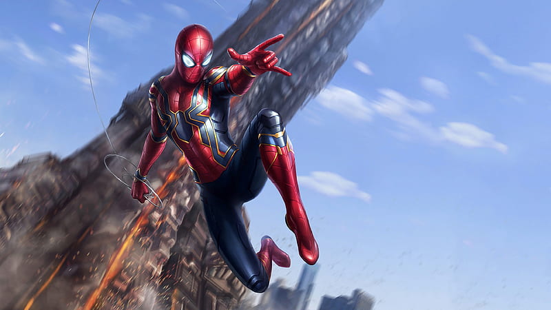 Spiderman Avengers, badass, infinity, nanosuit, wars, HD wallpaper